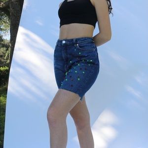 Fun trendy beaded long shorts✨